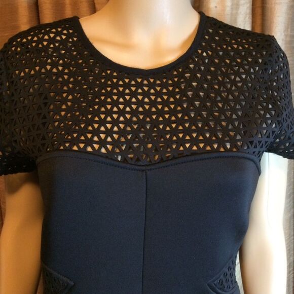 Allen B. Body Con LBD w/Laser Cut Neoprene Fabric - Picture 5 of 16